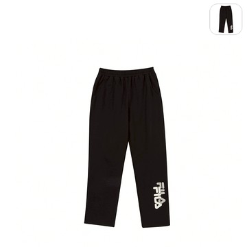 【FILA】KIDS 孩童款 針織平口長褲-黑色 1PNY-8907-BK