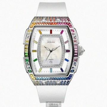 GEYA手錶，編號G76221LWW，36mm， 44mm銀錶殼，白錶帶款_廠商直送