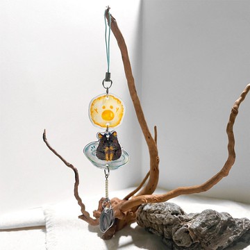 Chamili BeeLu啃太陽蛋葵瓜子 - 手作手繪吊飾