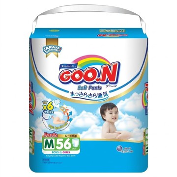 GOO.N 大王 輕薄舒爽系列 紙尿布 褲型 7~12kg  M  56片