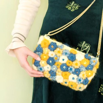 蘇蘇姐家雪絨花拼花手工編織包包diy鉤針毛線團材料包女自制神器