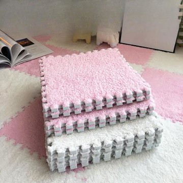 毛絨地毯臥室少女耐臟床邊滿鋪拼接地墊加厚方塊拼圖泡沫地強之羽