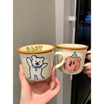 ins卡通情侶耐高溫禮物少女杯子