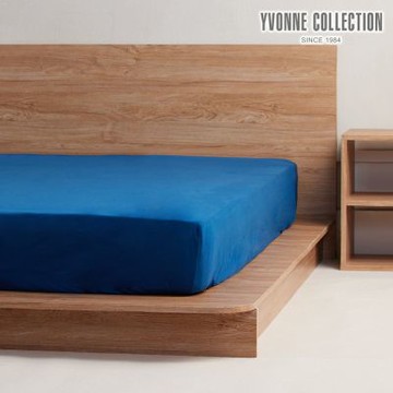 YVONNE 以旺傢飾 純棉素面單人床包-極光藍