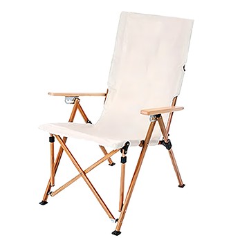 戶外四段式可調節高背大川椅  600D牛津布櫸木扶手  支架鋁合金  約3.7公斤  承重120公斤  摩砂黑  1個