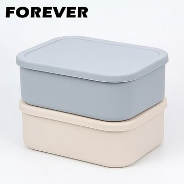 【日本FOREVER】矽膠長方型保鮮盒300ml-3入組