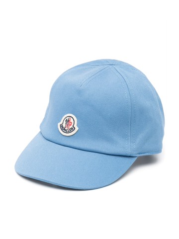 Moncler Enfant - logo-patch cotton cap - kids - Cotton/Cotton - 44 - Blue