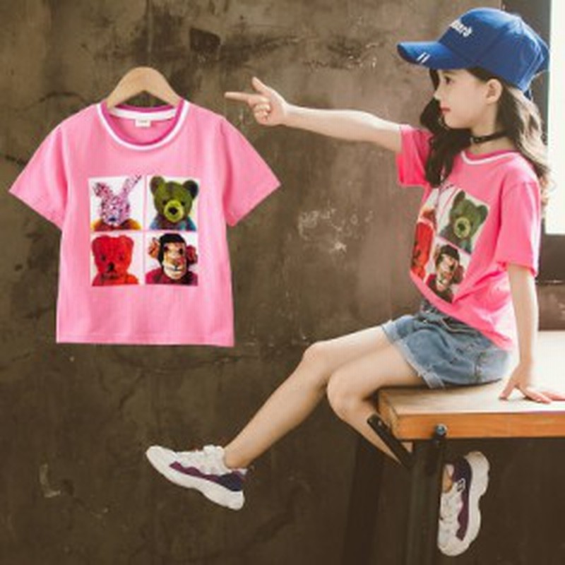 女の子 夏 新作 オシャレ 半袖ジャージ ジュニア トップス キッズ Tシャツ 子供 通学 子供服 スウェット カジュアルウェア 110 160cm 2色 通販 Lineポイント最大1 0 Get Lineショッピング