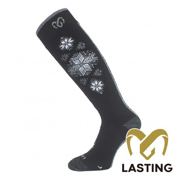 【LASTING 捷克】美麗諾羊毛厚高筒健行襪/小腿襪/滑雪襪(LT-SWN黑/透氣/排汗/舒適/美麗諾/滑雪/保暖)