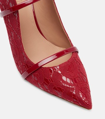 Malone Souliers Maureen 85 leather-trimmed lace mules