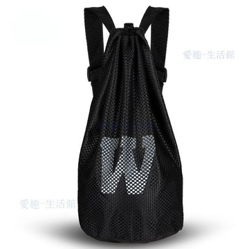 💖臺灣-熱賣💖籃球袋運動訓練籃球網袋網兜雙肩揹包抽繩束口袋子足球包籃球包06w5