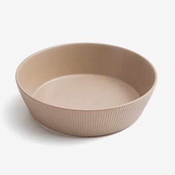 WAGA 簡約條紋 22.5cm 陶瓷深盤 ｜咖啡｜單品