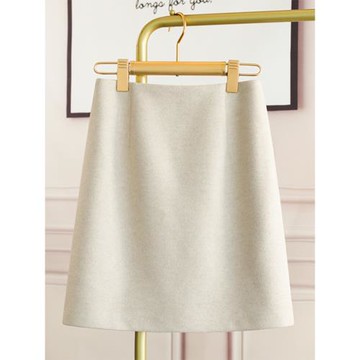 薄款毛呢短裙高腰顯瘦半身裙2026新款春秋小個子包臀裙百搭a字裙