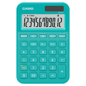 CASIO 卡西歐 12位數計算機 MS-20YC-TU  綠色  1個