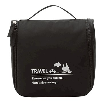 E.City 可掛式清新質感旅行收納洗漱包 記憶紡材質  黑色  20 x 20.5 x 9cm