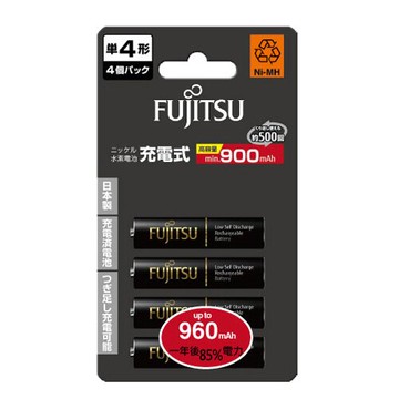 FUJITSU 富士通 4號 960mAh 充電電池 4入 / 卡【APP滿額下單10%點數(單一帳號最高5000點)】1/31止