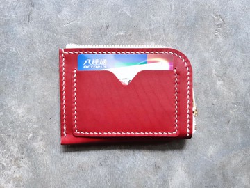 L形拉鍊銀包 材料包 好好縫 零錢包 港產皮革 皮革DIY 手工 植鞣