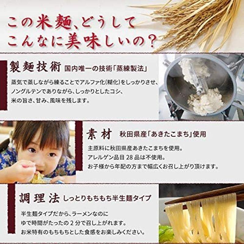 こまち麺 拉麺 平打ち麺 250g×3袋 グルテンフリー ラーメン 早ゆで 半生麺