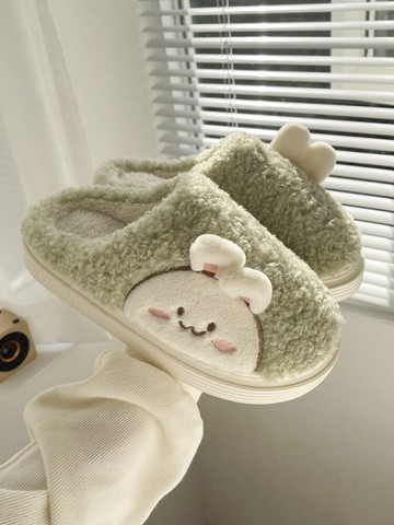 新款擼貓感毛毛絨棉拖鞋女冬可愛情侶室內厚底保暖防滑居家用