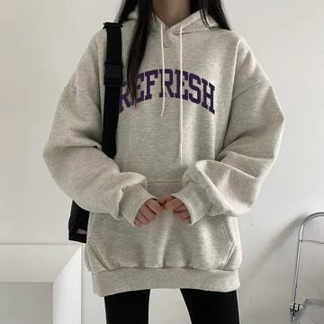 Vuja de 純棉連帽衛衣 大學t 薄衛衣 長袖上衣 oversize 帽t 潮流衣服 ins風 刷毛 英文印花 秋冬