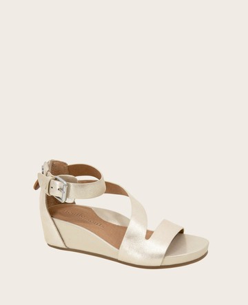 Gentle Souls- Gwen Leather Wedge Sandal in Ice, Size: 7 by Kenneth Cole