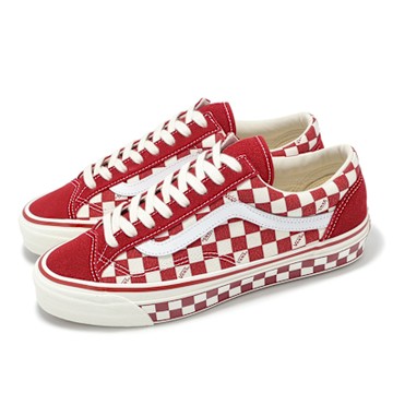 Vans 休閒鞋 Lx Old Skool 36 男鞋 Premium 紅白 棋盤格 麂皮 經典 板鞋 VN000D57ERY