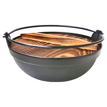 IWACHU 岩鑄 古里鍋附木蓋 #21009  24cm  黑色  1個