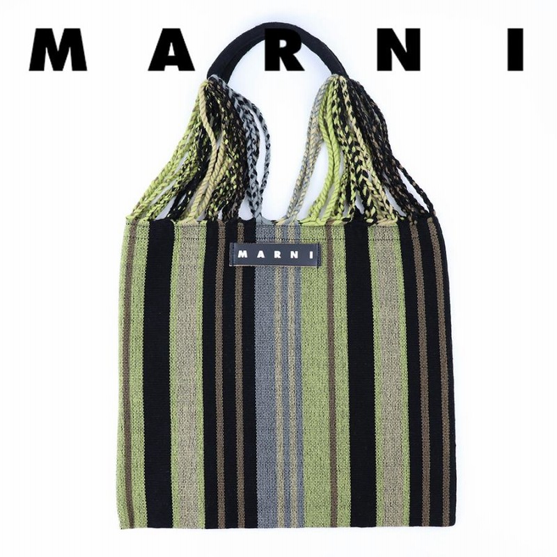 MARNI マルニ フラワーカフェハンモックトートバッグディープセージ