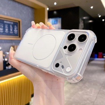 四角防摔 新款機甲鏡頭 磨砂防指紋 手機殼 適用於 iPhone 17 16 15 14 13 Pro Max 保護殼
