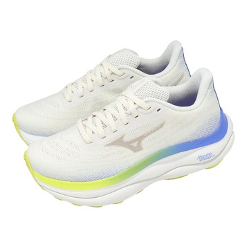 慢跑鞋 Wave Sky 9 超寬楦 女鞋 米白 藍 緩衝 穩定 J1GD2512-71