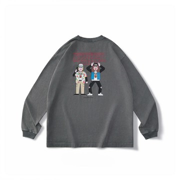 【全館滿額折】FILTER017® X Stranger Things X Jun Oson 艾迪與達斯汀長T 水泥灰 H8090【新竹皇家】