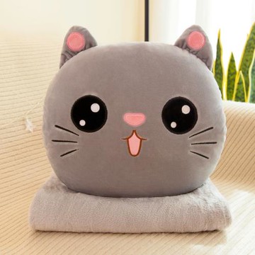 暖手抱枕被子兩用辦公室靠墊靠枕三合一空調被午休汽車午睡毯子