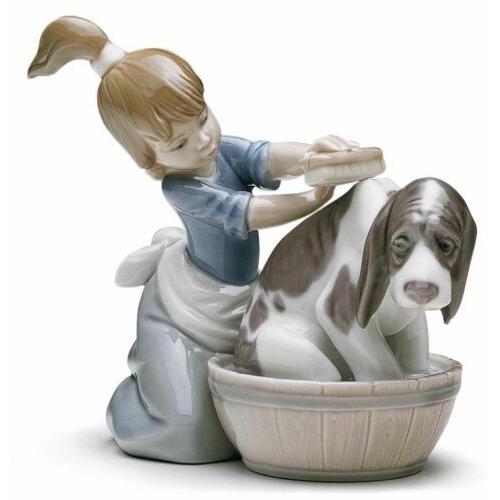 リヤドロ Lladro Bashful Bather Dog Figurine 5455