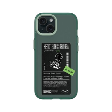 iPhone 15 Clear 憂墨綠 - Marine Debris - 塑膠袋逆帆魷（隱藏版）