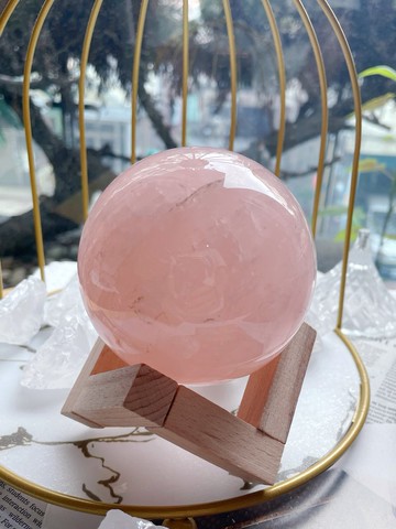 能量擺件 粉水晶球 原礦  原石 招貴人緣、旺生意