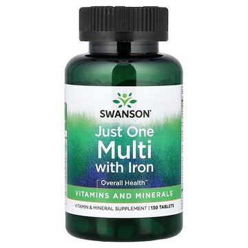 Swanson Vitamins, 含鐵每日一次多營養素，130 片