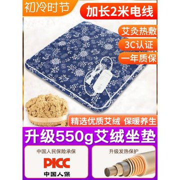 電加熱艾絨坐墊椅子凳子墊屁墊學生辦公室女久坐艾草發熱臀部艾灸