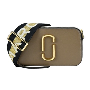 MARC JACOBS SNAPSHOT 防刮撞色雙層斜背/相機包-卡其/白_廠商直送