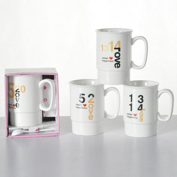 陶瓷表情單杯 學生卡通喝水杯子小禮品陶瓷杯活動贈品