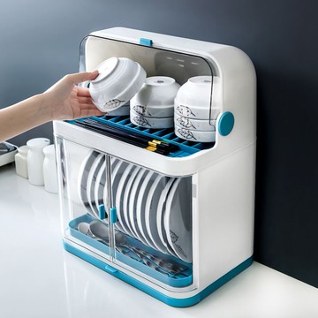 塑料碗柜雙層碗筷收納盒帶蓋帶瀝水置物架廚房專用碗箱碗架放餐具