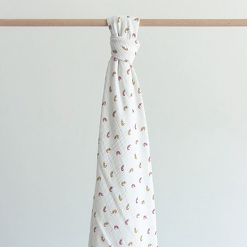 鯊魚咬一口 BabyBites｜100% 純棉舒適透氣超萌圖騰包巾-游泳蝦米