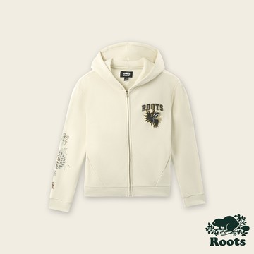 【Roots】 女裝-舞龍新春系列 短版連帽外套