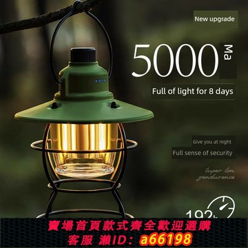 【台灣公司 可開發票】邏輯狗戶外露營燈超長續航營地燈復古氛圍野營帳篷多功能手提馬燈