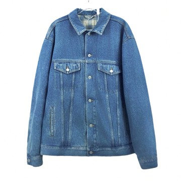 (2XL) gucci藍色棉質排釦牛仔外套