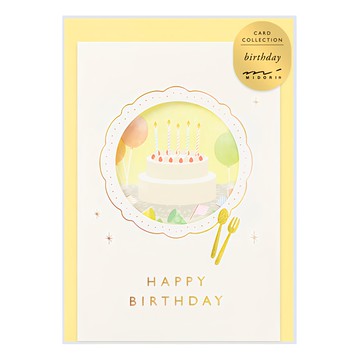 造型花窗卡片 生日蛋糕  生日蛋糕 米白色  1個