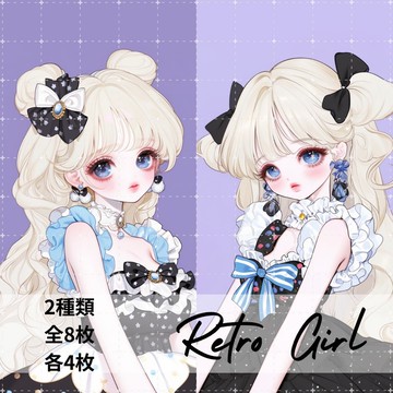 2款 pinokkumashop 人物貼紙 女孩貼紙 拼貼素材