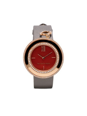 Van Cleef & Arpels - pre-owned Charms 32mm - women - Diamond/Rose Gold - 32 - Grey