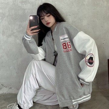 鹽系炸街hiphop衛衣外套女春秋新款百搭開衫夾克棒球服ins潮