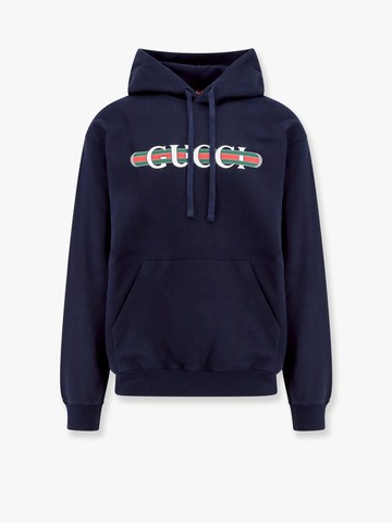 Cotton sweatshirt with gucci web print - GUCCI - gender_Man