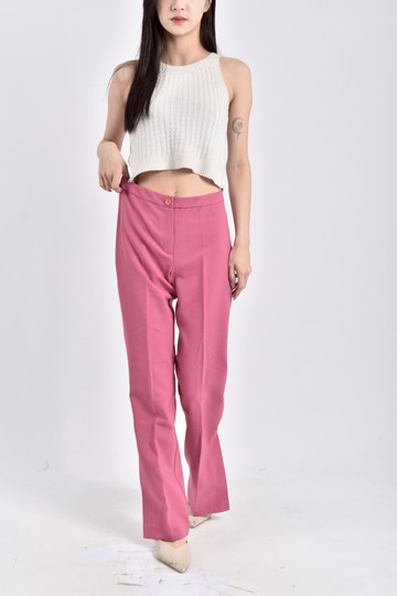 (M) mng質感低腰桃粉色長褲